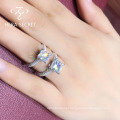 2021 new designed princess cut moissanite ring white moissanite ring diamond